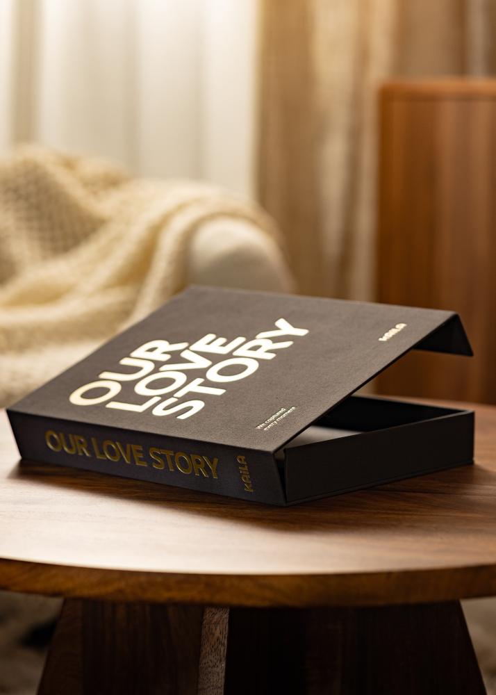 KAILA OUR LOVE STORY Black - Coffee Table Photo Album (60 Negre Pagini)