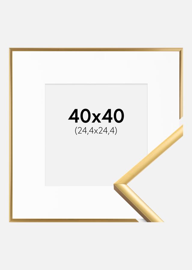 Ramă New Lifestyle Shiny Gold 40x40 cm - Paspartu Alb 10x10 inches