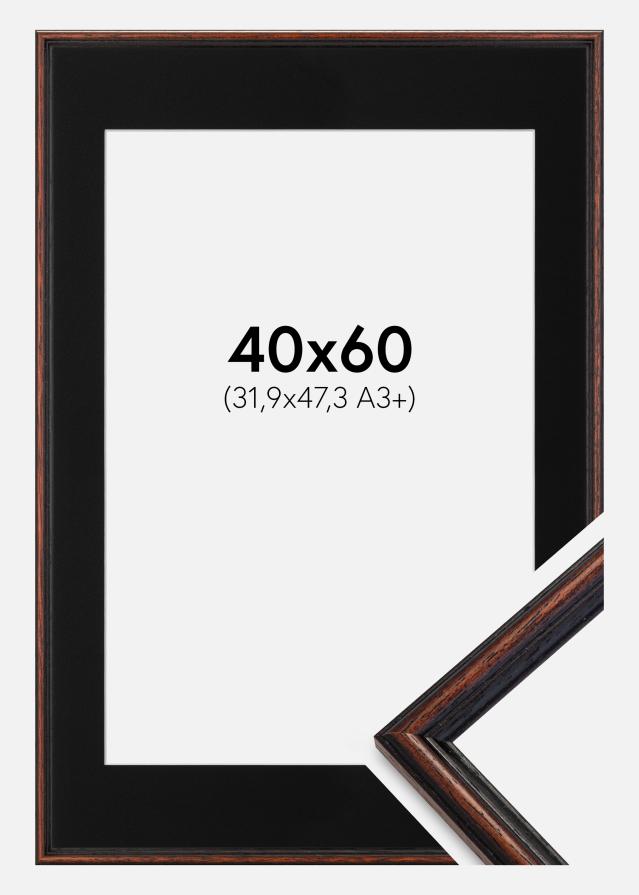 Ramă Horndal Nuc 40x60 cm - Paspartu Negru 32,9x48,3 cm (A3+)