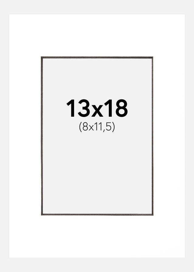 Paspartu Alb Margine neagră 13x18 cm (8x11,5 cm)