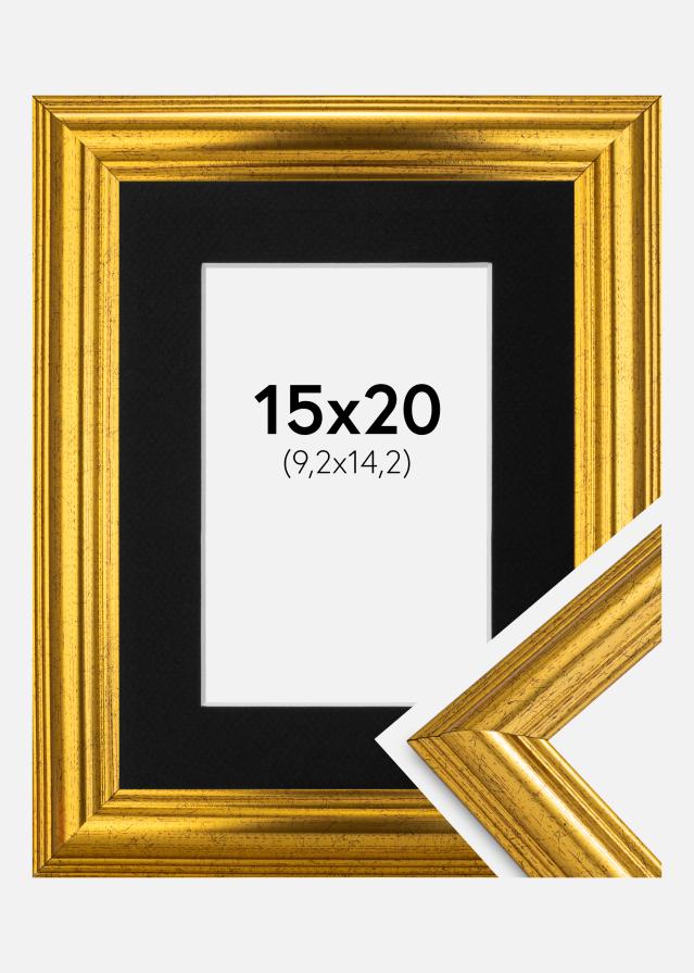 Ramă Västkusten Auriu 15x20 cm - Paspartu Negru 4x6 inches