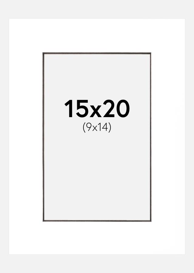 Paspartu Alb Margine neagră 15x20 cm (9x14 cm)