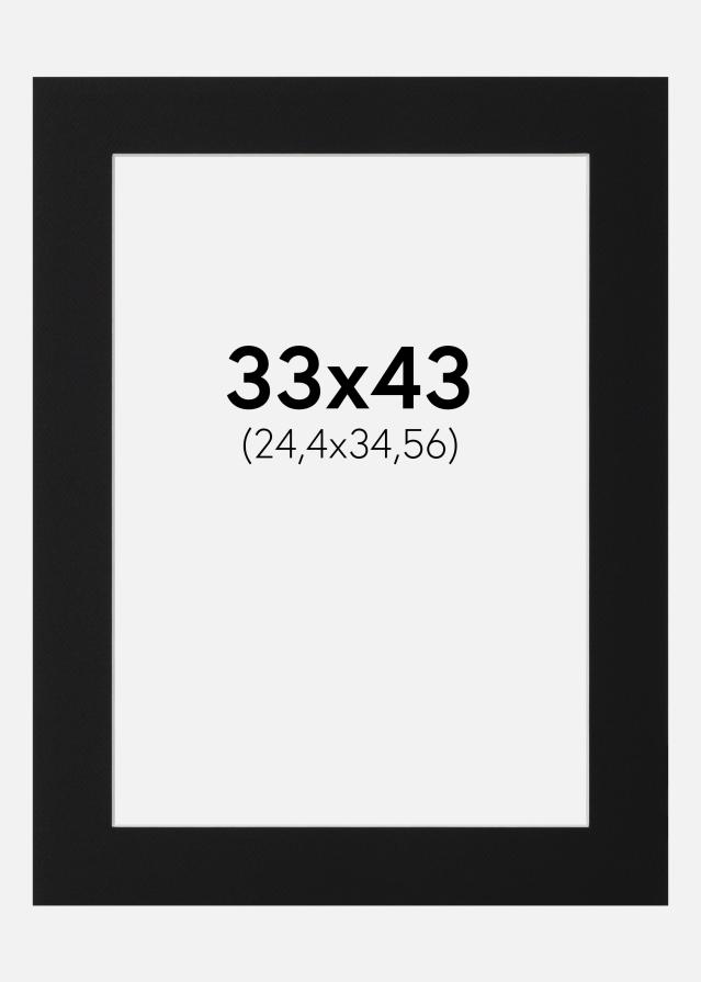 Paspartu Negru Standard (Miez Alb) 33x43 cm (24,4x34,56)