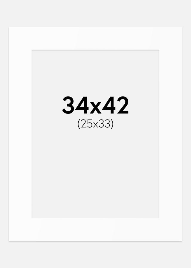 Paspartu Alb Standard (Miez Alb) 34x42 cm (25x33)