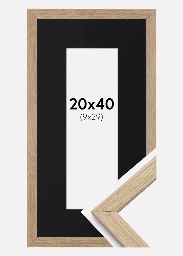 Ramă Stilată Stejar 20x40 cm - Paspartu Negru 10x30 cm