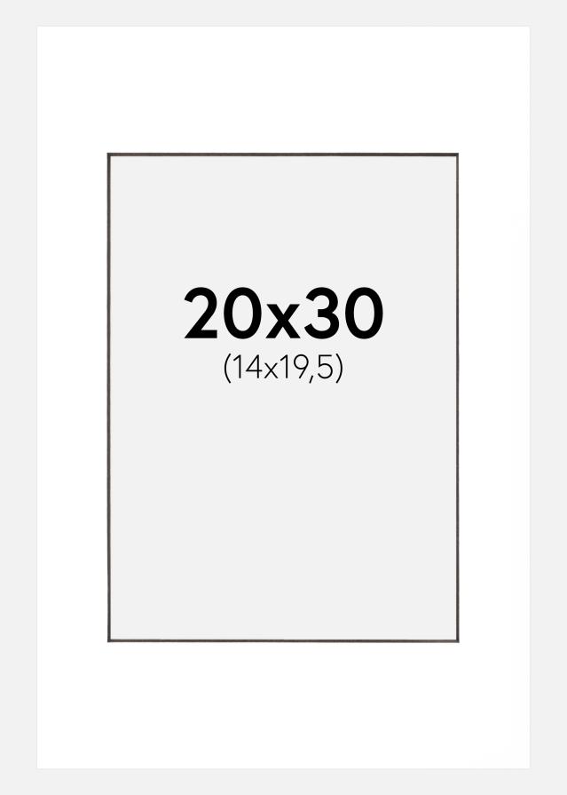 Paspartu Alb Margine neagră 20x30 cm (14x19,5 cm)