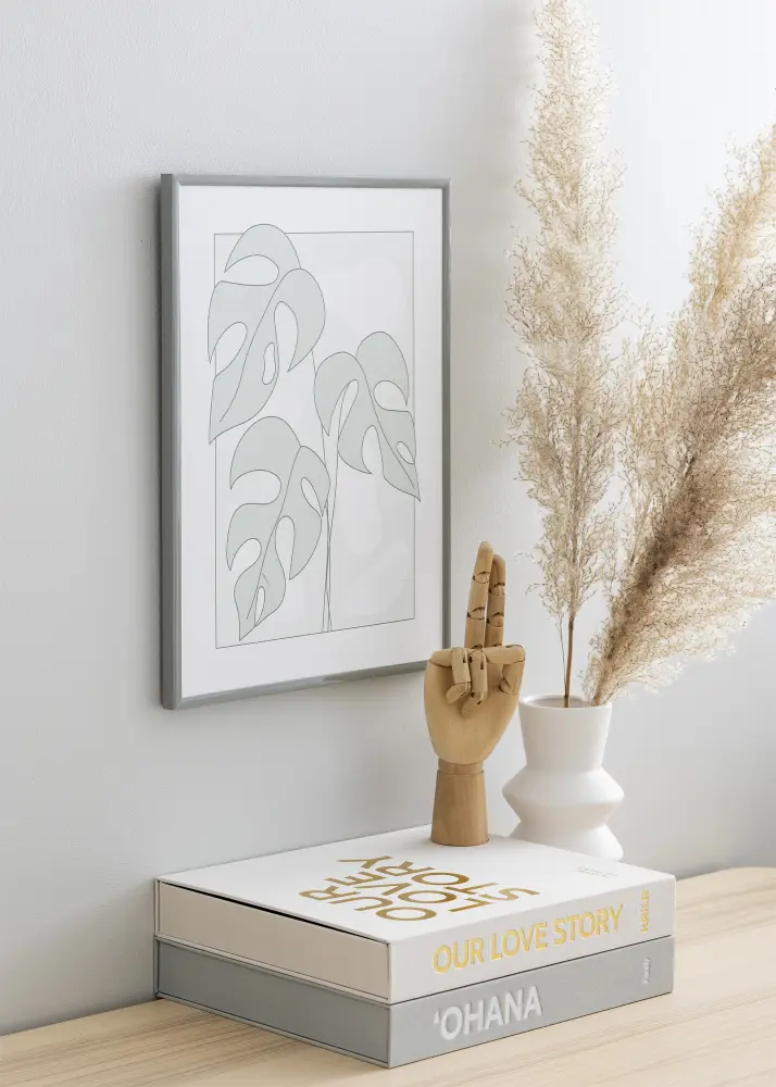 Ramă New Lifestyle Gri deschis 30x40 cm - Paspartu Alb 21x29,7 cm (A4)