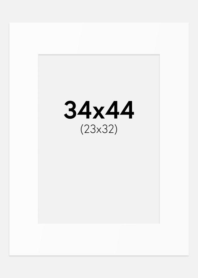 Paspartu Alb Standard (Miez Alb) 34x44 cm (23x32)