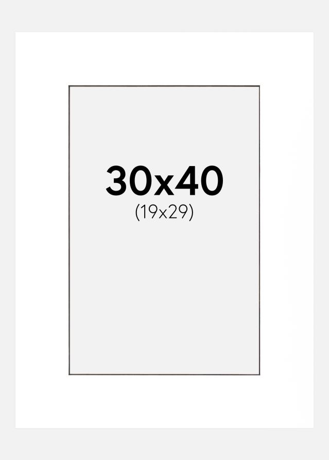 Paspartu Alb Margine neagră 30x40 cm (19x29 cm)