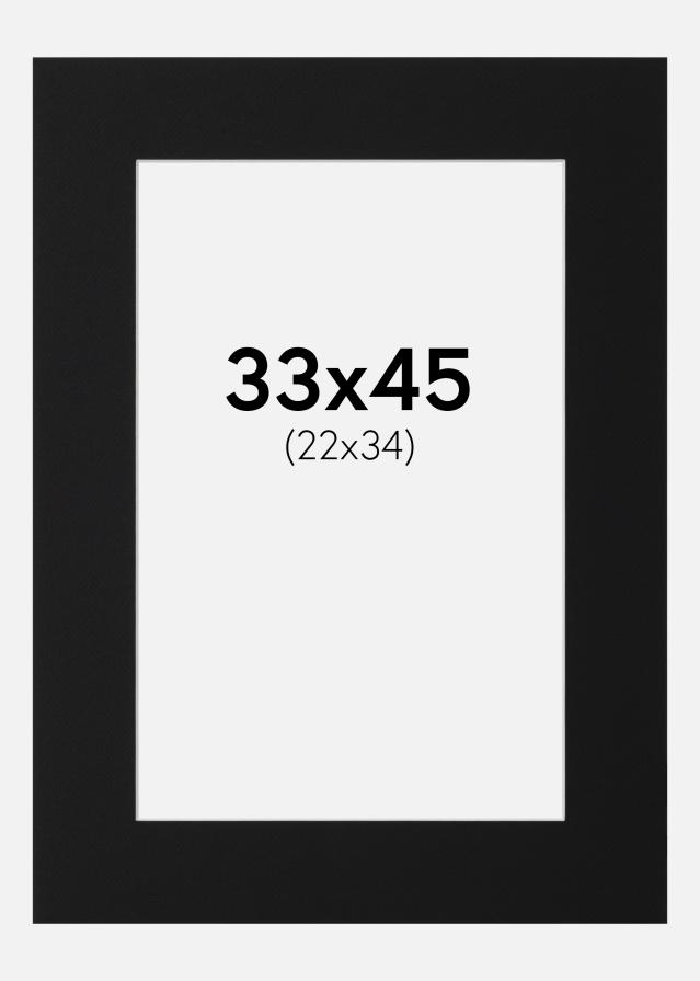 Paspartu Negru Standard (Miez Alb) 33x45 cm (22x34)