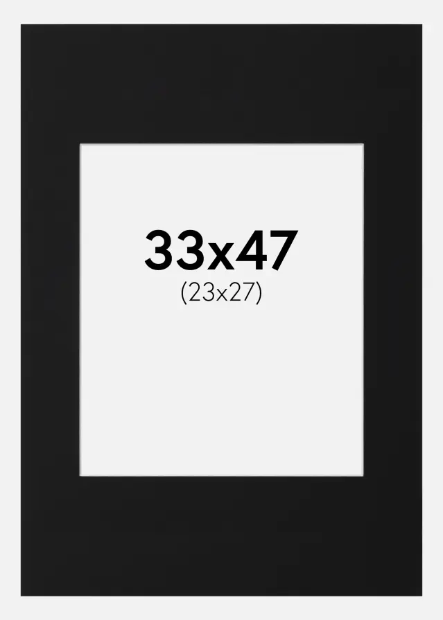 Paspartu Negru Standard (Miez Alb) 33x47 cm (23x27)