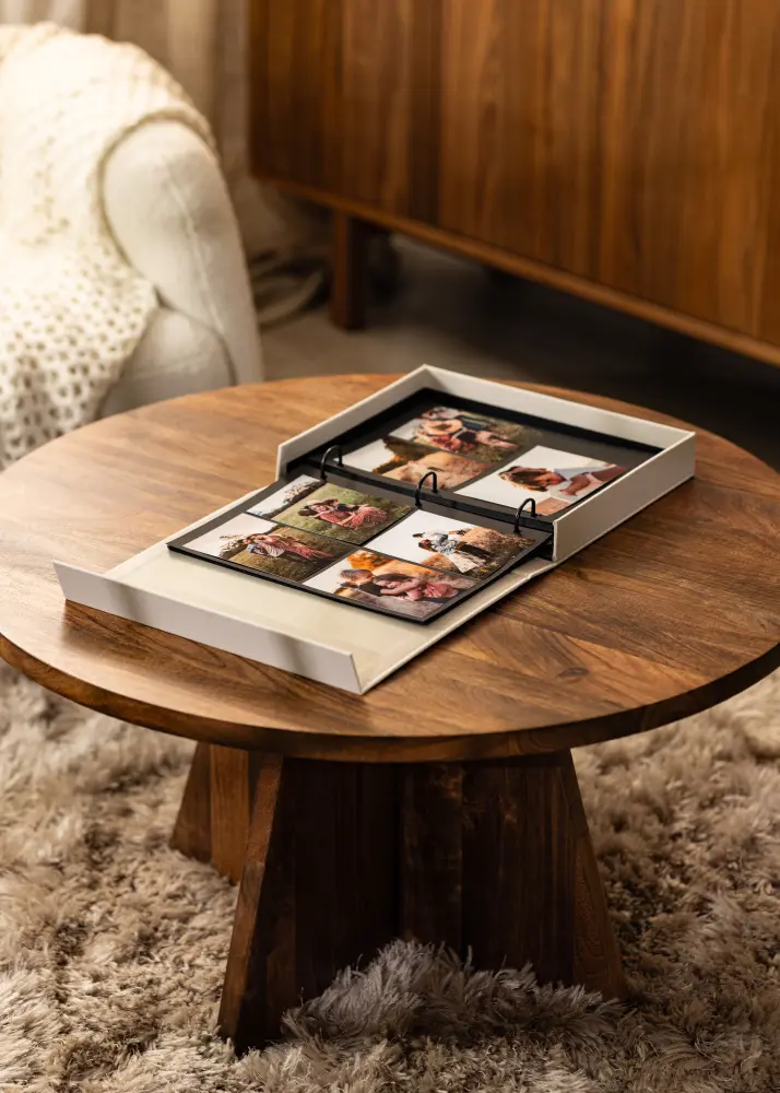 KAILA ONE OF A KIND Creme - Coffee Table Photo Album (60 Negre Pagini)