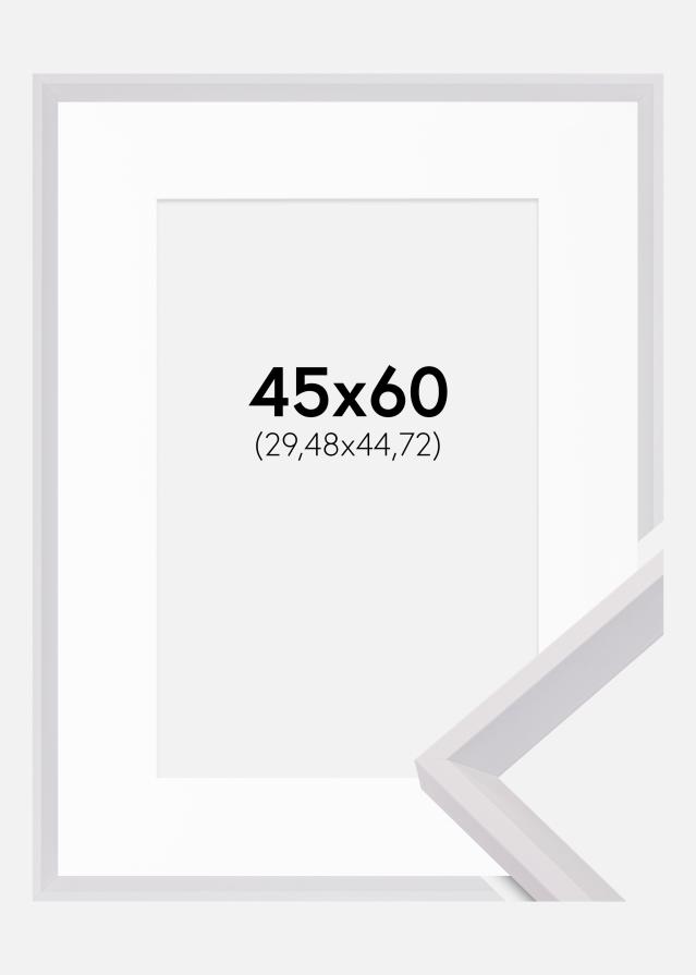 Ramă Globe Alb 45x60 cm - Paspartu Alb 12x18 inches