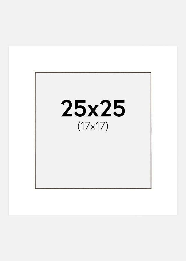 Paspartu Alb Margine neagră 25x25 cm (17x17 cm)