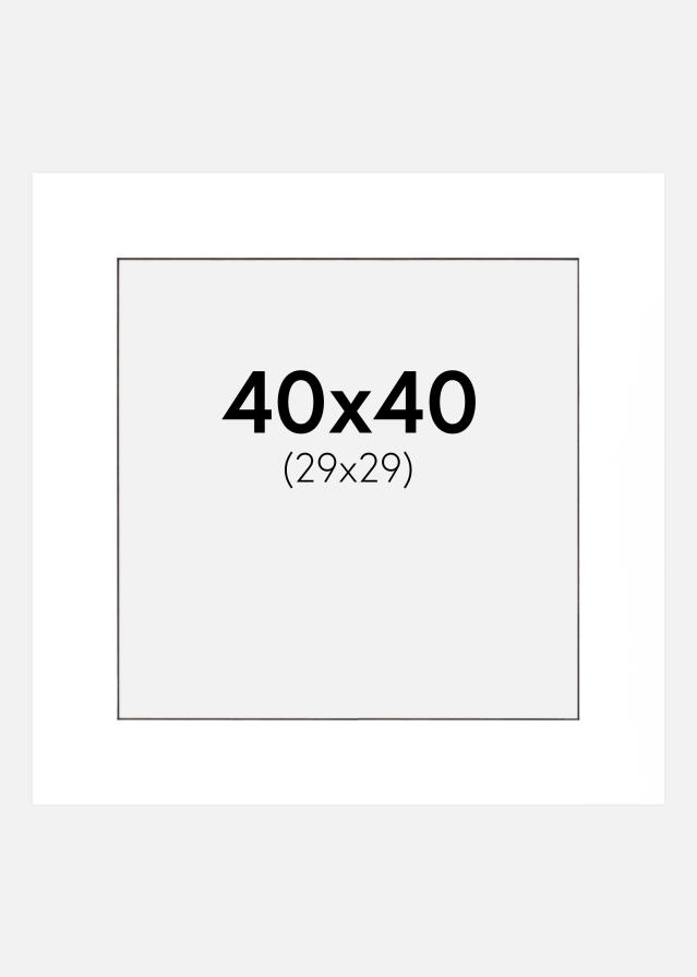 Paspartu Alb Margine neagră 40x40 cm (29x29 cm)