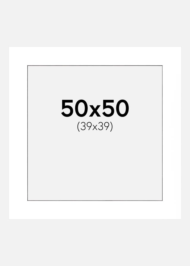 Paspartu Alb Margine neagră 50x50 cm (39x39 cm)