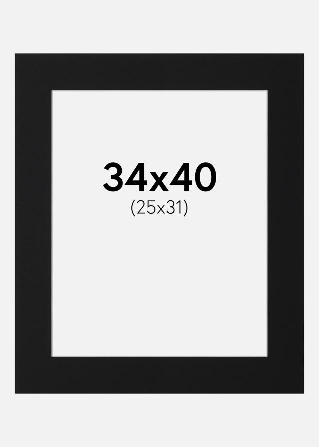 Paspartu Negru Standard (Miez Alb) 34x40 cm (25x31)