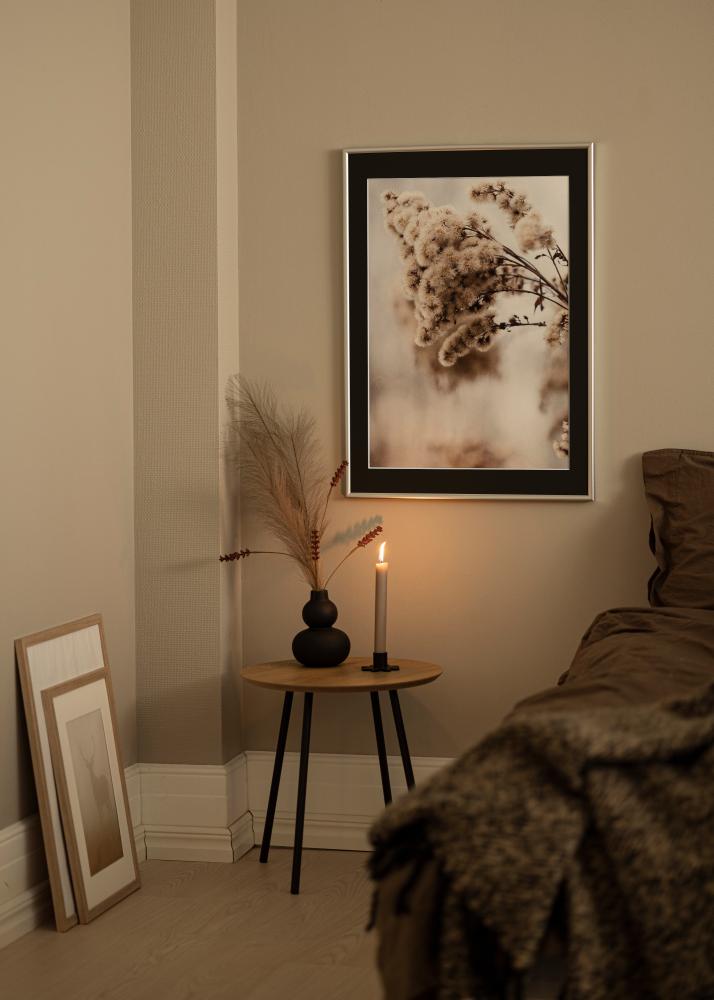 Ramă Victoria Argintiu 50x70 cm - Paspartu Negru 33x56 cm