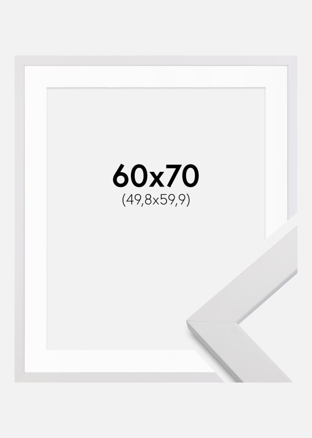Ramă White Wood 60x70 cm - Paspartu Alb 20x24 inches