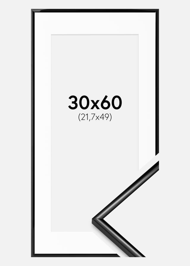Ramă Scandi Negru 30x60 cm - Paspartu Alb 22,7x50 cm