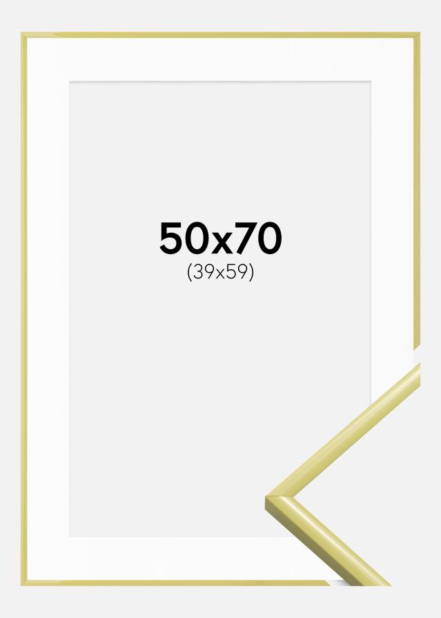 Ramă New Lifestyle Galben deschis 50x70 cm - Paspartu Alb 40x60 cm