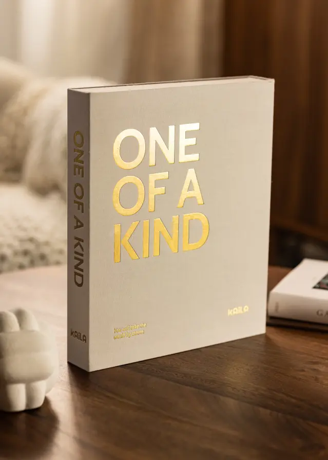 KAILA ONE OF A KIND Creme - Coffee Table Photo Album (60 Negre Pagini)