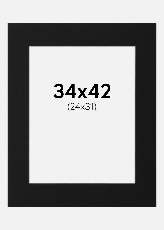 Paspartu Negru Standard (Miez Alb) 34x42 cm (24x31)