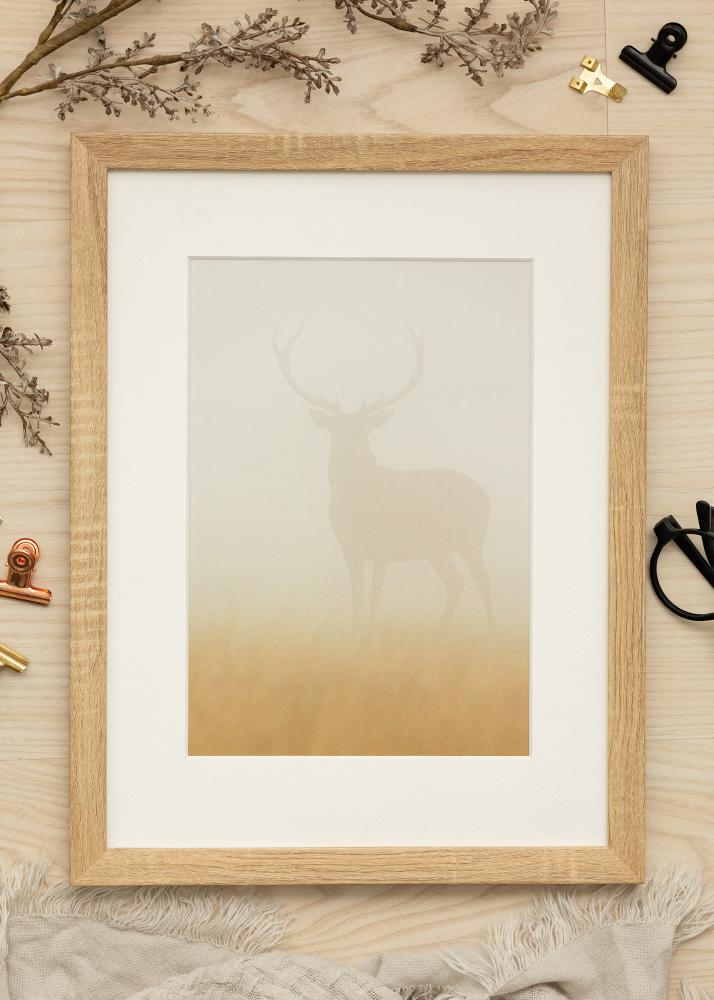 Ramă Fiorito Stejar deschis 40x50 cm - Paspartu Alb 30x40 cm