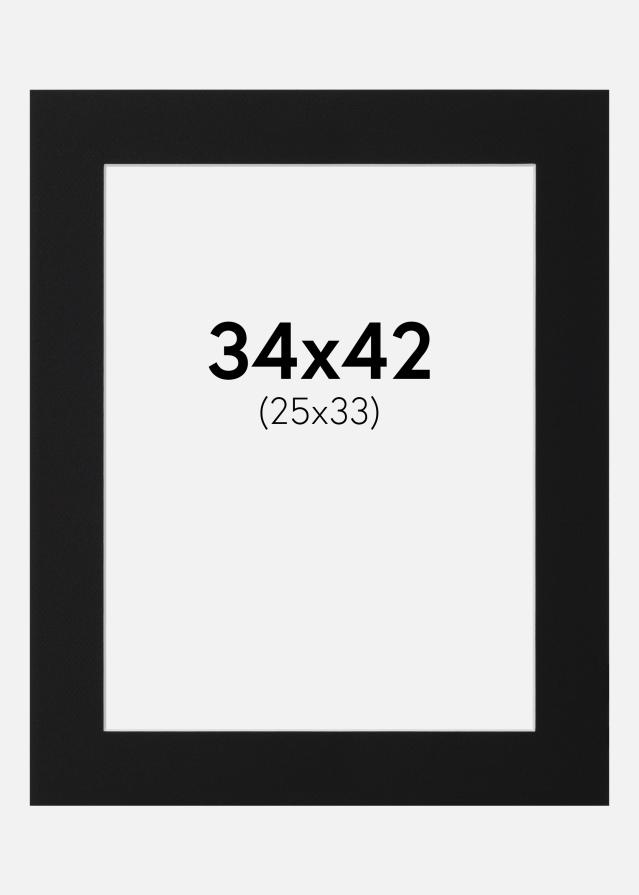 Paspartu Negru Standard (Miez Alb) 34x42 cm (25x33)