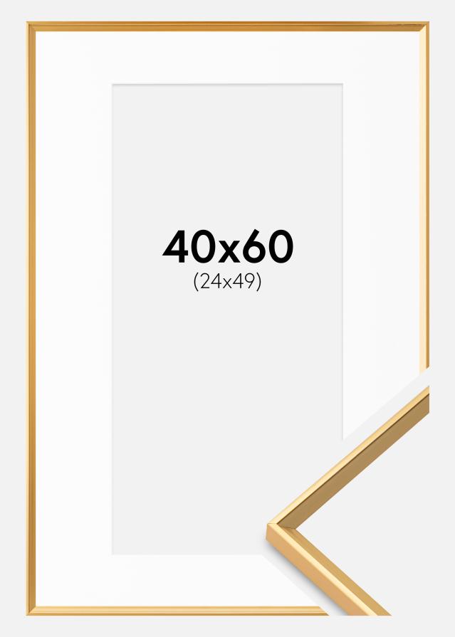 Ramă Desire Auriu 40x60 cm - Paspartu Alb 25x50 cm