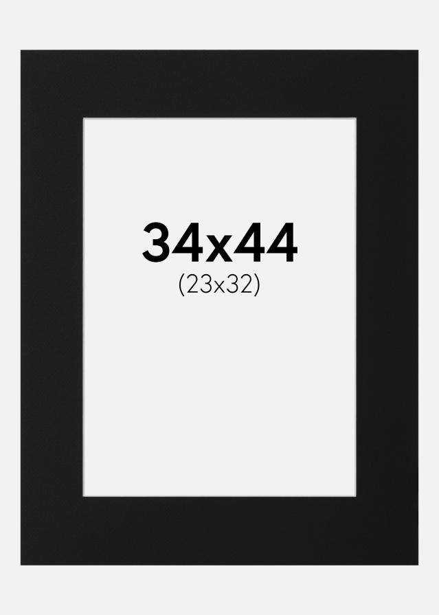 Paspartu Negru Standard (Miez Alb) 34x44 cm (23x32)
