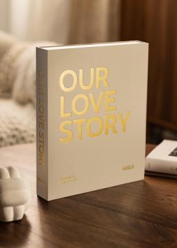 KAILA OUR LOVE STORY Creme - Coffee Table Photo Album (60 Negre Pagini)
