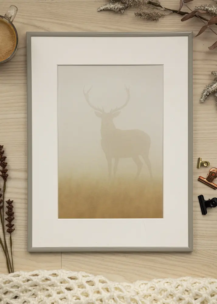 Ramă New Lifestyle Earth Grey 20x30 cm - Paspartu Alb 15x21 cm (A5)