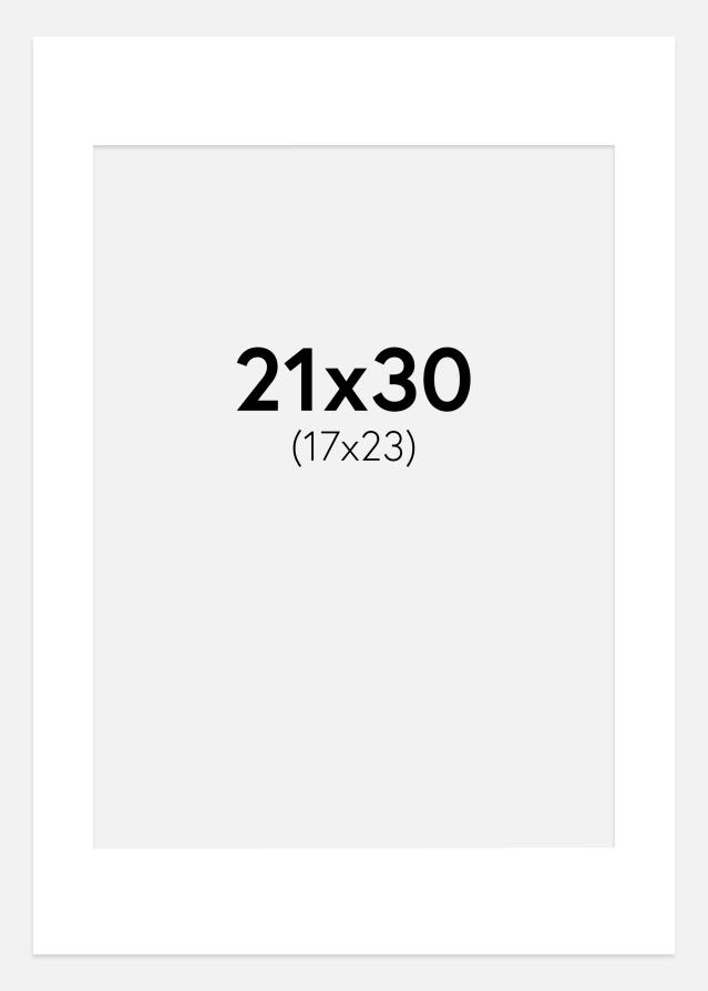 Paspartu Foarte alb Margine albă 21x30 cm (17x23)