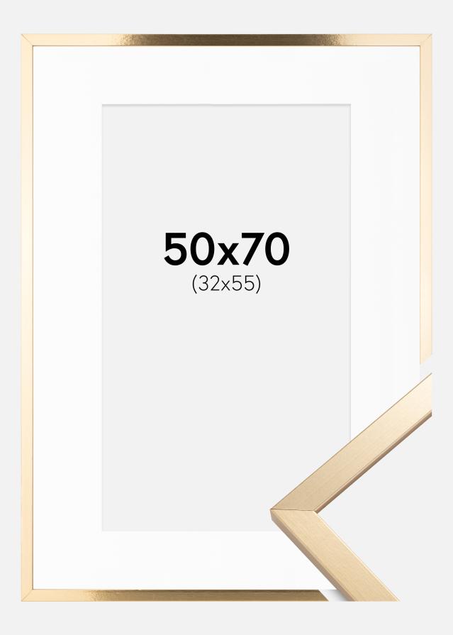 Ramă Trendy Auriu 50x70 cm - Paspartu Alb 33x56 cm