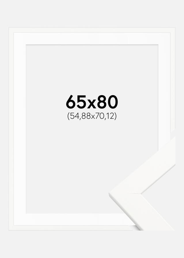 Ramă Trendline Alb 65x80 cm - Paspartu Alb 22x28 inches