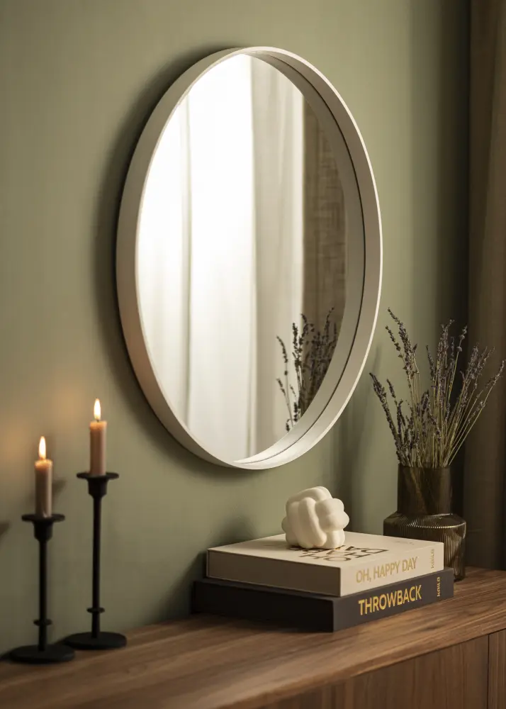 Oglindă Reflection Alb 70 cm Ø