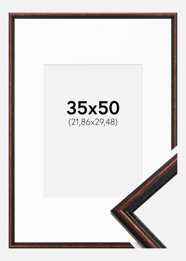 Ramă Horndal Nuc 35x50 cm - Paspartu Alb 9x12 inches