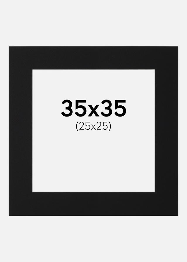 Paspartu Negru Standard (Miez Alb) 35x35 cm (25x25)