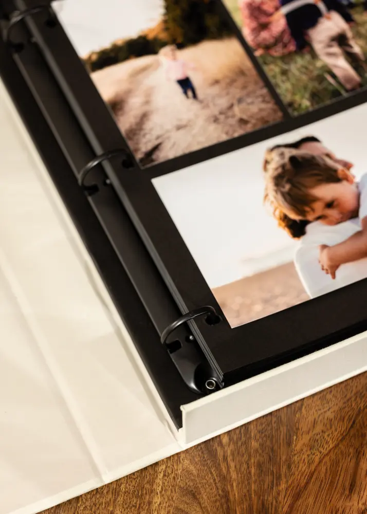 KAILA ONE OF A KIND Creme - Coffee Table Photo Album (60 Negre Pagini)