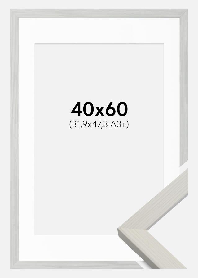 Ramă Fiorito Alb 40x60 cm - Paspartu Alb 32,9x48,3 cm (A3+)