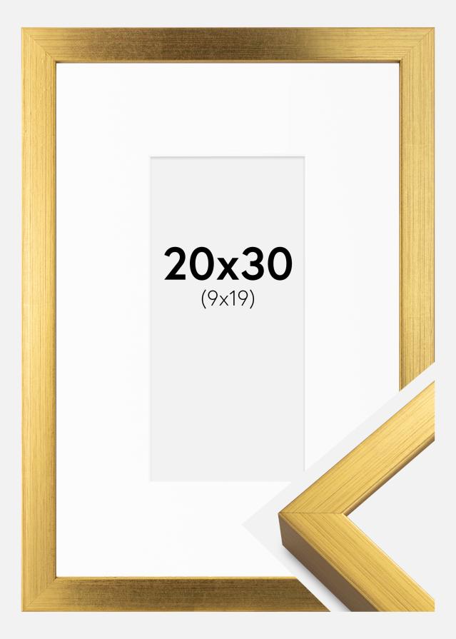Ramă Falun Auriu 20x30 cm - Paspartu Alb 10x20 cm