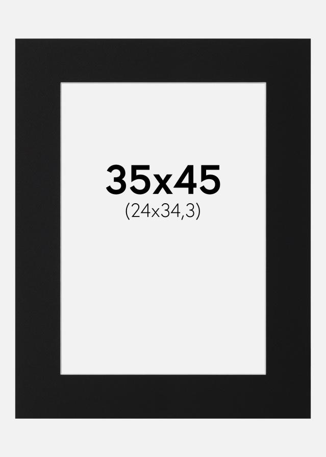 Paspartu Negru Standard (Miez Alb) 35x45 cm (24x34,3)