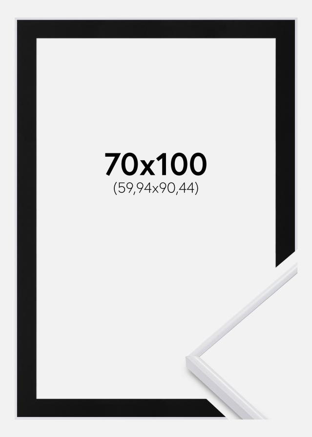 Ramă Visby Alb 70x100 cm - Paspartu Negru 24x36 inches