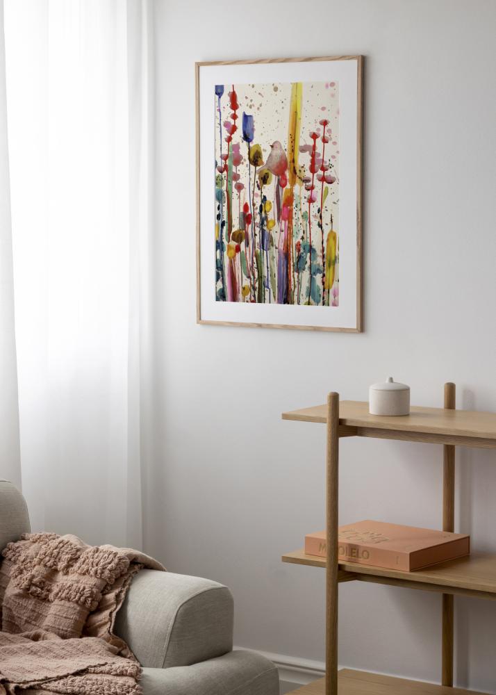 Ramă stejar îngust sticla acrilica 32x32 cm