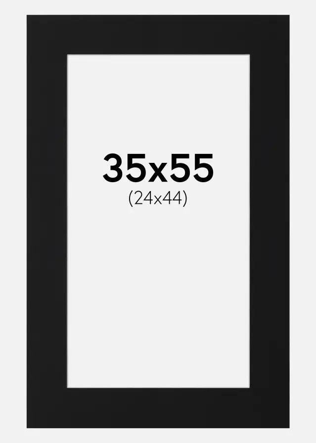 Paspartu Negru Standard (Miez Alb) 35x55 cm (24x44)