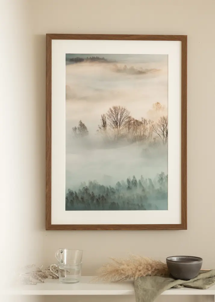 Ramă Fiorito Stejar închis 30x40 cm - Paspartu Alb 21x29,7 cm (A4)