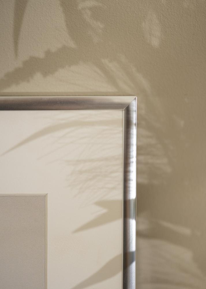 Ramă Poster Frame Aluminum Argintiu 70x100 cm - Paspartu Alb 60x90 cm