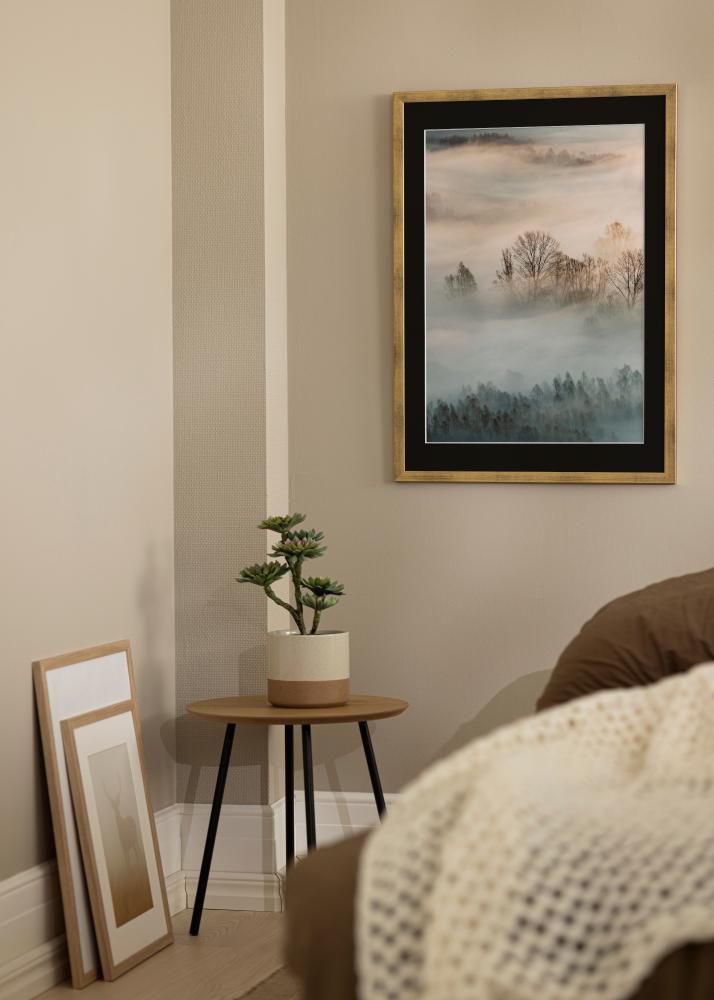 Ramă Stilată Auriu 18x24 cm - Paspartu Negru 13x18 cm