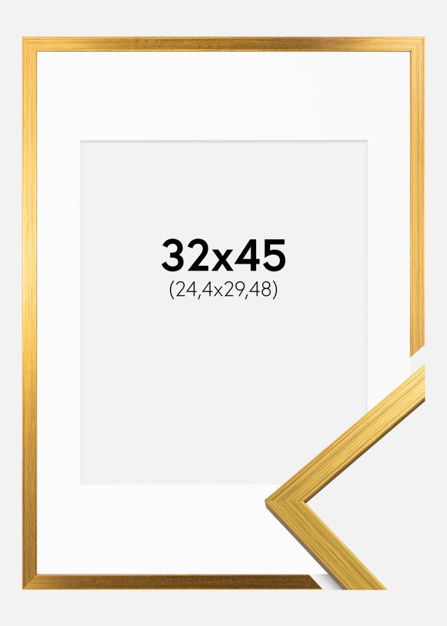 Ramă Edsbyn Auriu 32x45 cm - Paspartu Alb 10x12 inches